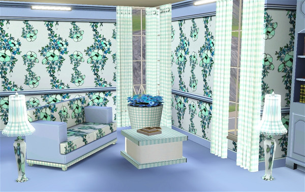 Sims 3 — marcorse_bluetails pattern by marcorse — Pretty sprays of mallow blooms with trailing tails of forgetmenots in