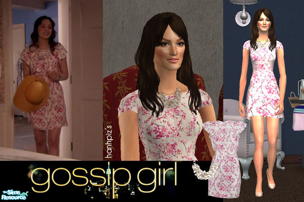 Sims 2 — Gossip Girl Blair Waldorf Dress & Necklace by hanhpiz2 — Blair\'s Dress & Necklace in Gossip Girl S04E22
