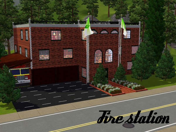 Sims 3 — Fire Department by xloroflora — Fire Department