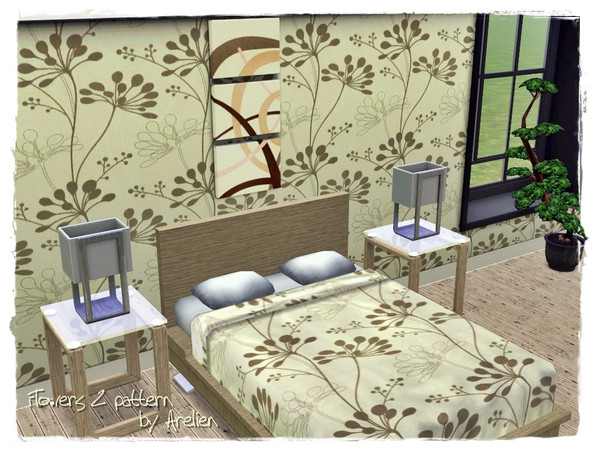 Sims 3 — Flowers 2 pattern by Arelien — Large modern floral pattern. Looks great on walls or as fabric.