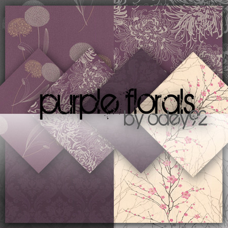 Sims 3 — Purple Florals by Odey92 — A beautiful set of purple floral patterns to brighten up any modern, chic home. This