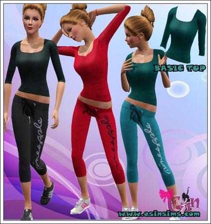 Sims 3 — Half Sleeve Scoop Top by ESsiN — Esin-Half Sleeve Scoop Top