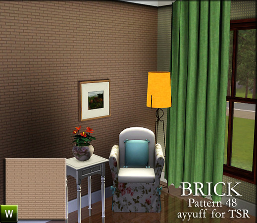Sims 3 — Brick Pattern48 by ayyuff — recolorable pattern