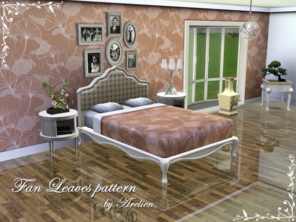 Sims 3 — Fan Leaves pattern by Arelien — Modern pattern of fan-shaped leaves, looks very striking.