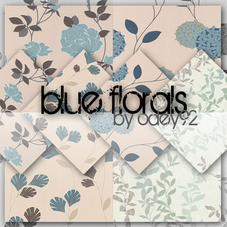 Sims 3 — Blue Florals by Odey92 — A new modern set of blue floral patterns, following the purple floral set. This set