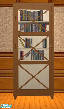 Sims 2 — PB Dining Recolor Honey - Cabinet with books by ShinoKCR — 