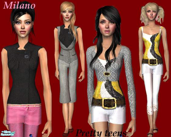 Sims 2 — Pretty Teens by milanokat — Meshes by Liana at tsr and www.lianasims2.net