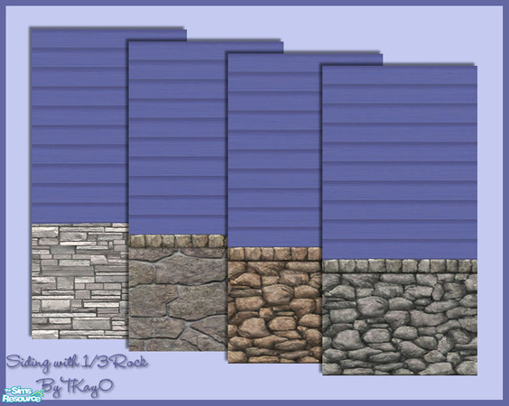 Sims 2 — TKayO Bionic Blue Siding w/Rock Walls by TKayO — A new trend in building designs, exterior walls with 1/3 rock