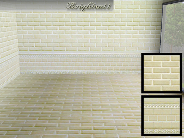 Sims 3 — BR11 Subway Tile Wall by Brighten11 — Subway tile wall with wainscotting base - Brighten11 . Contains two