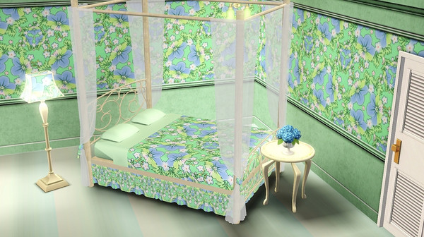 Sims 3 — marcorse_topsyturvey pattern by marcorse — An allover repeat pattern of pansy wreaths in cool and refreshing