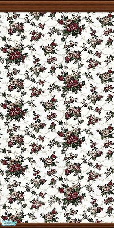 Sims 2 — Victorian Flowers Wallpaper Set - III by micha89 — wallpaper in victorian flowery design with dark wooden
