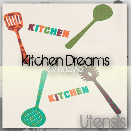 Sims 3 — Utensils by Odey92 — A fun and quirky textured vinyl wallcovering with repeated designs of kitchen utensils with
