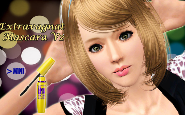 Sims 3 — Extravagant Mascara V2_MINI by MINISZ — This mascara covers the lower eyelash and also has eyeyliner's