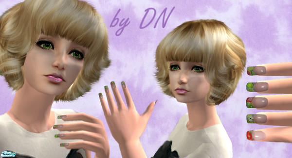 Sims 2 — nails apple by DN by Dasha0510 — Apple nails! Very nice nails! =.=