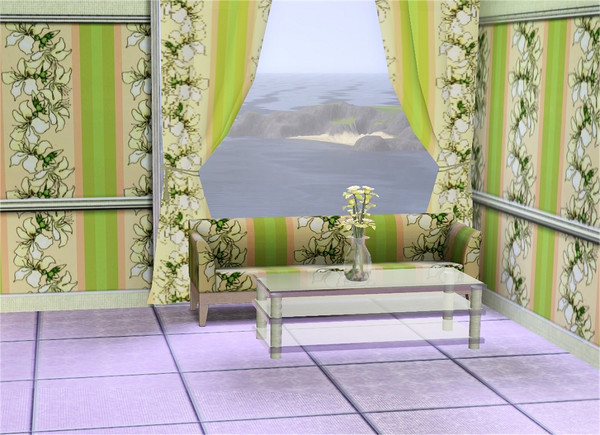 Sims 3 — marcorse_'nolia stripe pattern by marcorse — Creamy magnolia flowers and stripes in watermelon, sage and avocado