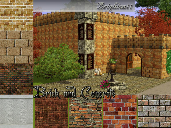 Sims 3 — Brick Concrete-Brighten11 by Brighten11 — Brick and concrete for your building projects! All seamless and