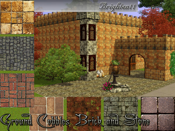 Sims 3 — Ground Cobbles Brick Stone- Brighten11 by Brighten11 — Ground cobblestone, brick and stone for your building
