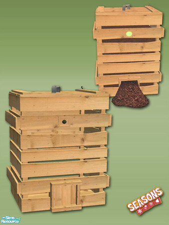 Sims 2 — The Garden Shed Composter - Pine by Shakeshaft — Part of a New Mesh Composter set, made to match my garden shed