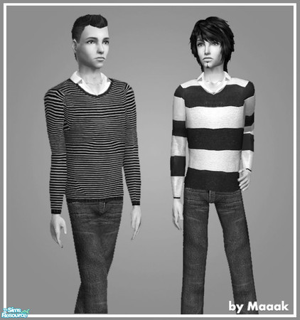 Sims 2 — Maaak Fashion set no. 25 - New Mesh by TSR Archive — New mesh with a collar.
