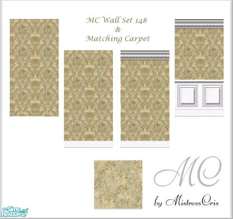 Sims 2 — MC Wall Set 148 & Matching Carpet by mistresscris — Created by MistressCris.