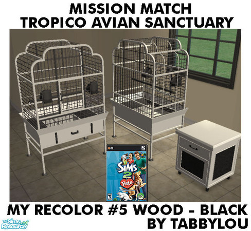 Sims 2 — TL - MM TropicoAvianSanctuary Recolor05BlkWd by TabbyLou — My Recolor #5 Wood with Black Accents for Recolors of