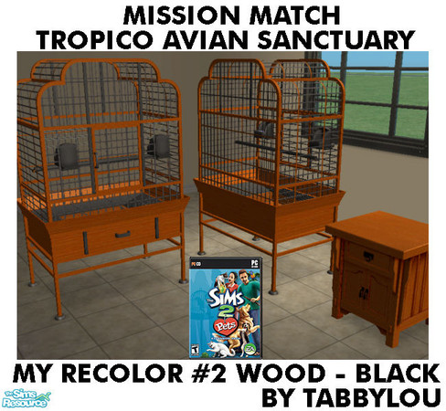 Sims 2 — TL - MM TropicoAvianSanctuary Recolor02BlkWd by TabbyLou — My Recolor #2 Wood with Black Accents for Recolors of