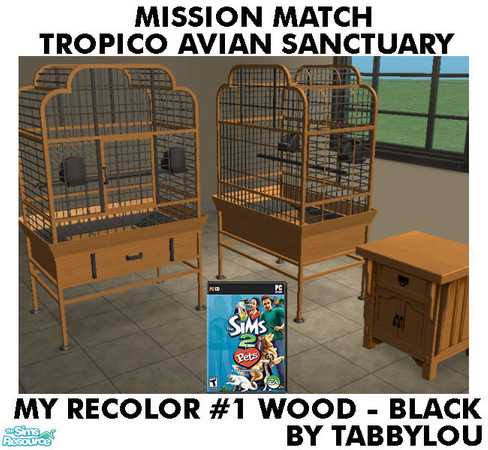 Sims 2 — TL - MM TropicoAvianSanctuary Recolor01BlkWd by TabbyLou — My Recolor #1 Wood with Black Accents for Recolors of