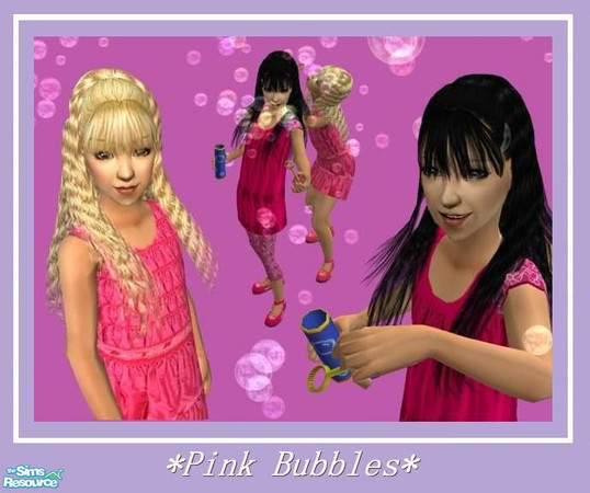 Sims 2 — Pink Bubbles - Set  by Dirtdevill — A Set of two lovely Pink dresses for girls. You can choose to wear them for