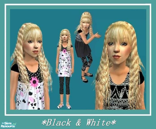 Sims 2 — Black & White - Set by Dirtdevill — Black & White fabrics with a little bit pink accents are looking