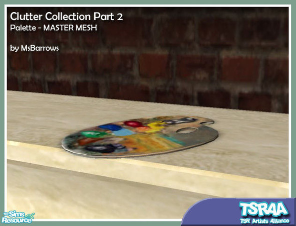 Sims 2 — Clutter Part 2 - Palette MASTER MESH by MsBarrows — Mesh based on the palette that is used with the easel