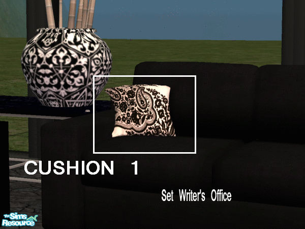 Sims 2 — The Writer\'s Office - Cushion 1 by kibanahnah — Recolor of Padre333\'s selectionnal living. Cushions non
