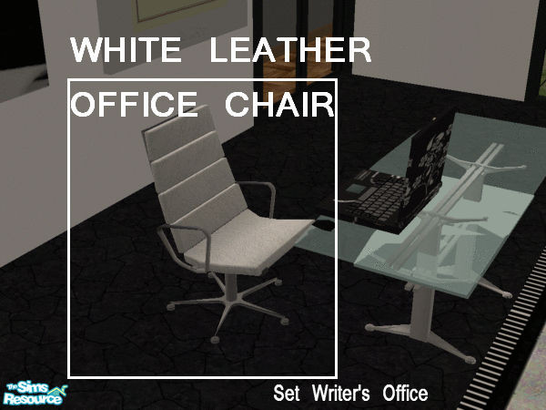 Sims 2 — The Writer\'s Office - white leather chair by kibanahnah — Recolor of 4ESF office 2. Dont forget the mesh!