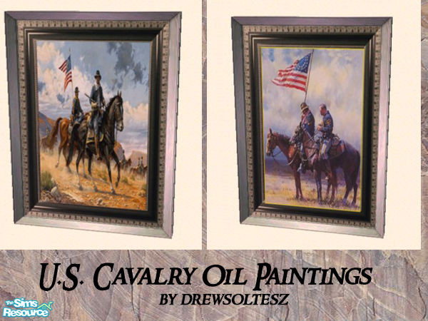 Sims 2 — U.S. Cavalry Oil Paintings by drewsoltesz — Two oil paintings from the old West era, of the U.S. Cavalry. No
