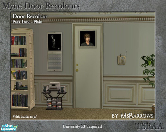 Sims 2 — Myne Door Recolours - Park Lane 1 by MsBarrows — A plain recolour of the Myne Door from University EP, to match