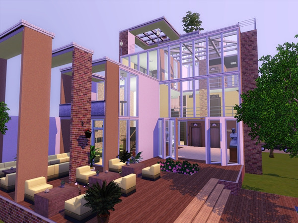 Sims 3 — Sims-Center by PedDda — The Sims-Center includs a bar / restaurant, a little libary and an are to do sport -