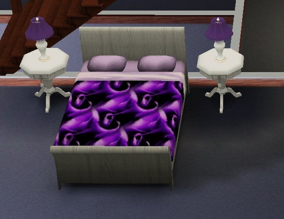 Sims 3 — PurpleRosePattern002 by melissabrownkrapf2 — Purple Rose Pattern Set type: Misc. object: showing bedding Part of