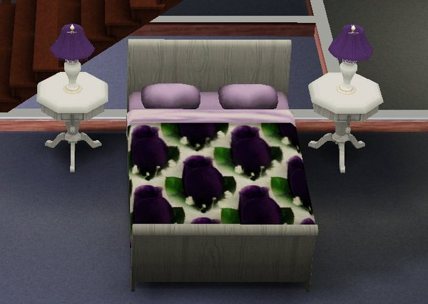 Sims 3 — PurpleRosePattern003 by melissabrownkrapf2 — Purple Rose Pattern Set type: Misc. object: showing bedding Part of