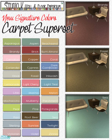 Sims 2 — Studio K NEW Signature Colors - Carpet Superset by StudioKhagerks — 