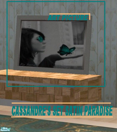 Sims 2 — Cassandre\'s set Satin Paradise - painting by kibanahnah — Recolor of Shoukeir TeoBedroom. The frame is in