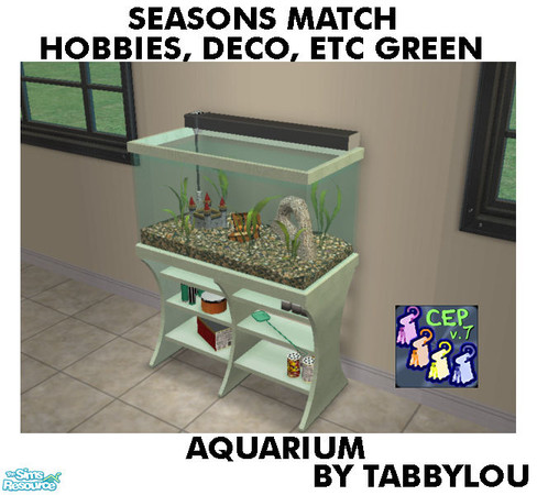 Sims 2 — TL - SM HobbiesDecoEtc Green Aquarium by TabbyLou — Aquarium for Recolor of objects from the Hobbies &