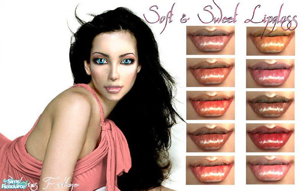 Sims 2 — VF Soft & Sweet Lipgloss Collection by fortunecookie1 — These lips are just as the name says, soft and