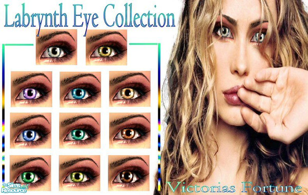 Sims 2 — VF Labrynth Eye Collection by fortunecookie1 — Here are 11 new colors with glossy whites of the eyes! Named