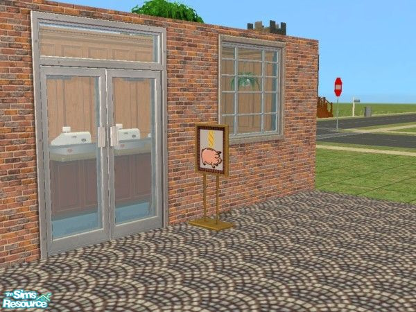 Sims 2 — Floor Signs Set 1 - Piggy Bank by schweighsr — Tired of the same old shop signs? Well, there are plenty of new