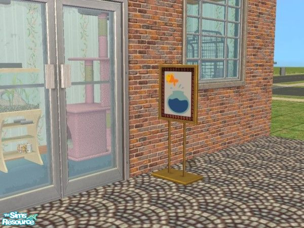 Sims 2 — Floor Signs Set 1 - Goldfish Bowl by schweighsr — Tired of the same old shop signs? Well, there are plenty of