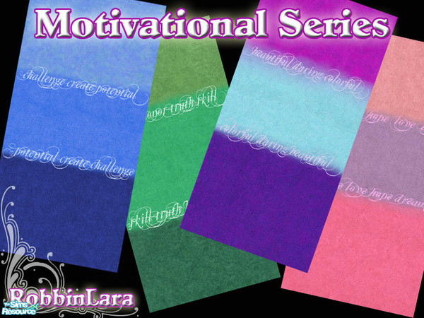 Sims 2 — Motivational collection by Robbin_Lara — 4 different walls display 3 colors each, each with different