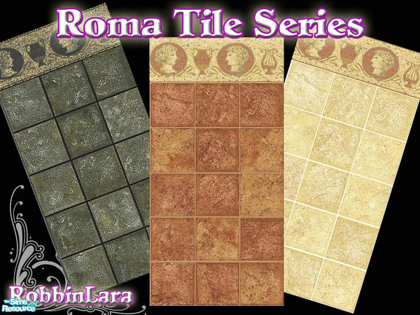 Sims 2 — Roma Tile Set by Robbin_Lara — Beautiful Italian inspired tiled walls for a touch of elegance