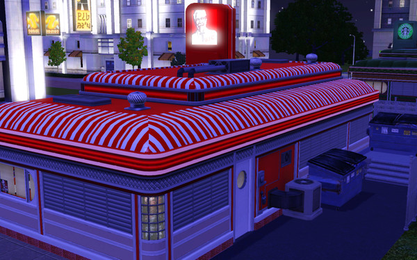 Sims 3 — KFC by searon2 — This is a remake of the original ingame Diner rabbithole (Working) now with the proper signs