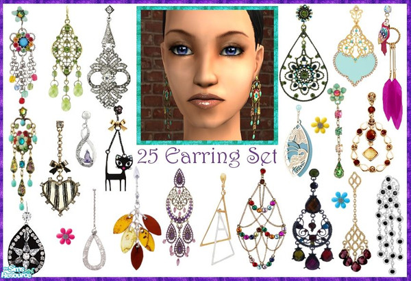 Sims 2 — 25 Earring Set by sinful_aussie — A collection of earrings for teens, adults and elders!