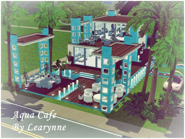 Sims 3 — Aqua Cafe by Learynne2 — New modern environment for your sunny Sims to enjoy! Feel the breeze on the open