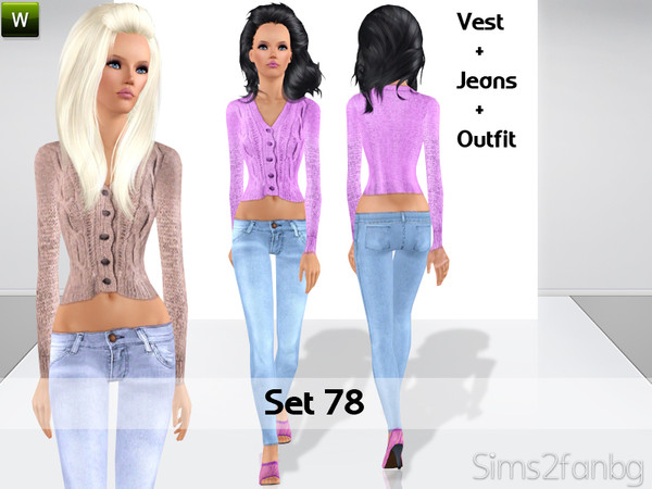 Sims 3 — Set 78 by sims2fanbg — .:Set 78:. Items in this Set: Top in 3 recolors,Recolorable,Launcher Thumbnail. Jeans in